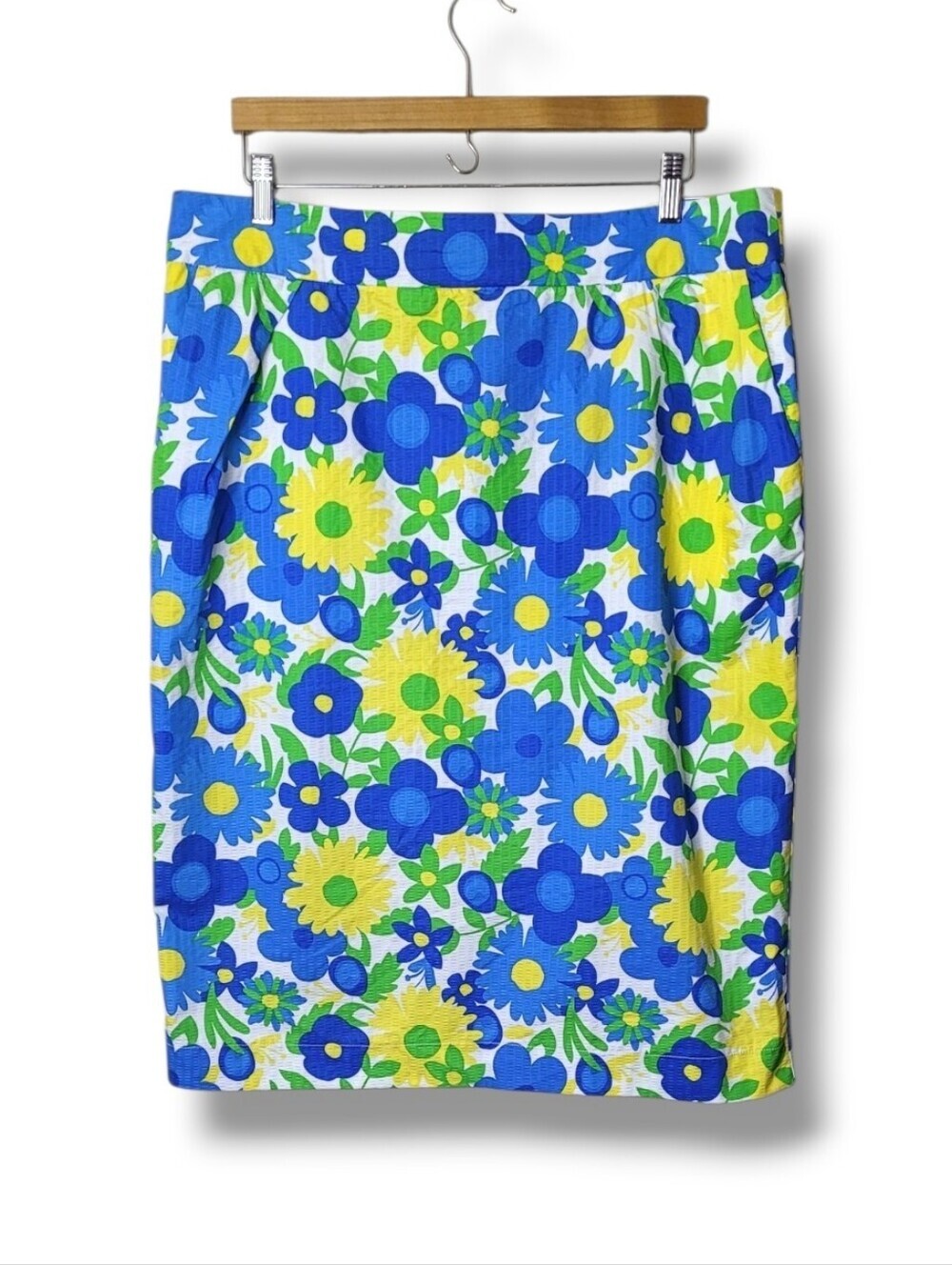 Sweet Salt Colorful Retro Floral Pencil Skirt Pockets Size XL